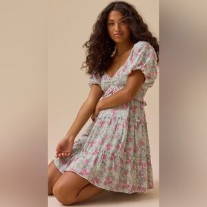 Altar’d State Lunya Dress NWT XL Sage Pink Floral Boho $74 Retail